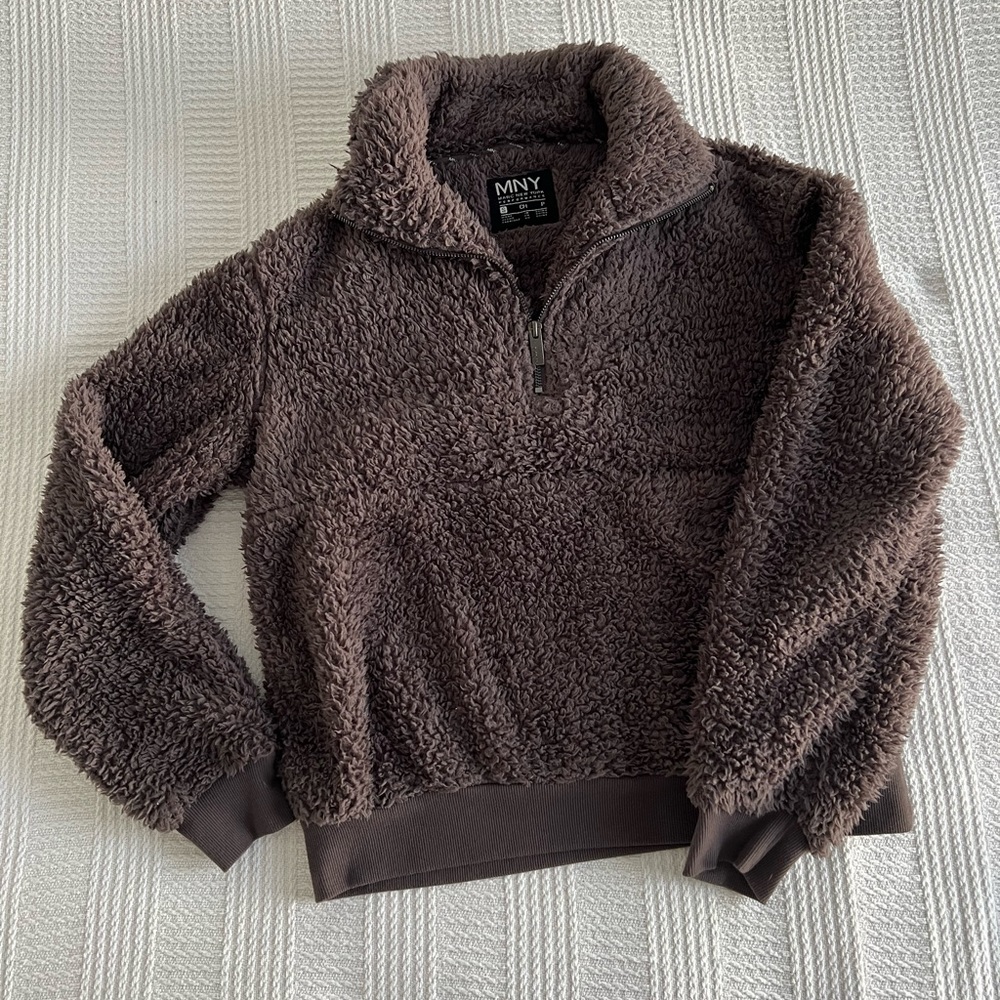 Sherpa Dark Purple Quarter Zip Sweater Size S